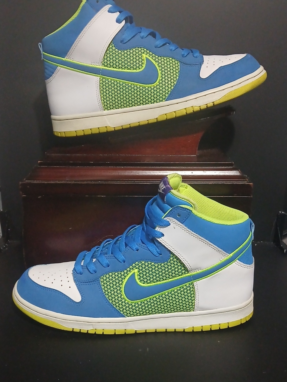 Nike Dunk High Top 'SUPER HERO PACK-PHOTO BLUE VOLT' RARE! Mens Size-11.5